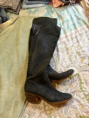 Lucky Brand Black Over-the-Knee Leather Boots